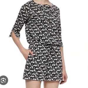 Diane von Furstenberg Opal Jungle silk romper Sz 6